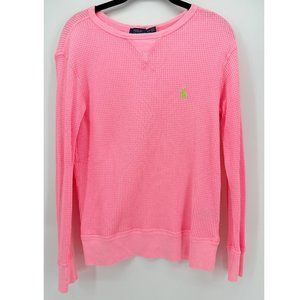 Polo by Ralph Lauren Pink Long Sleeve Waffle Knit Top